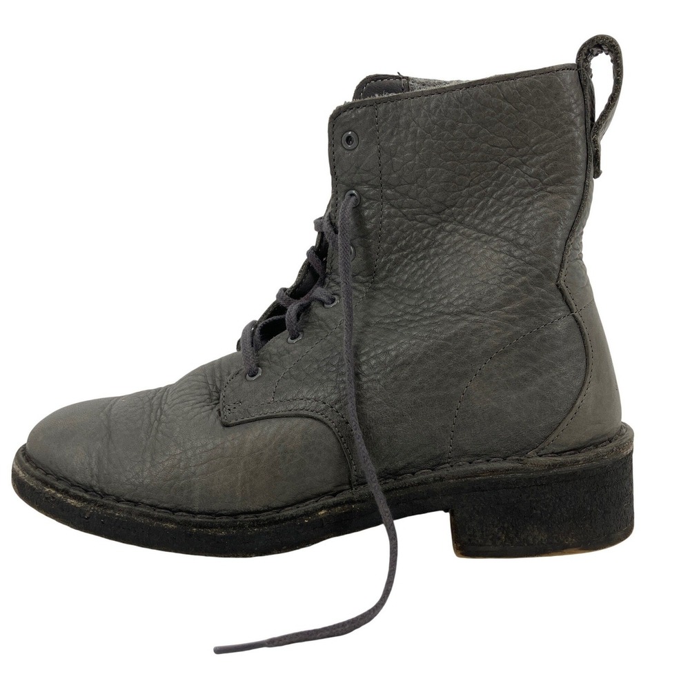 Clarks Originals Desert Mali Boots Women‎ 8.5 Gray Leather Crepe Sole Combat